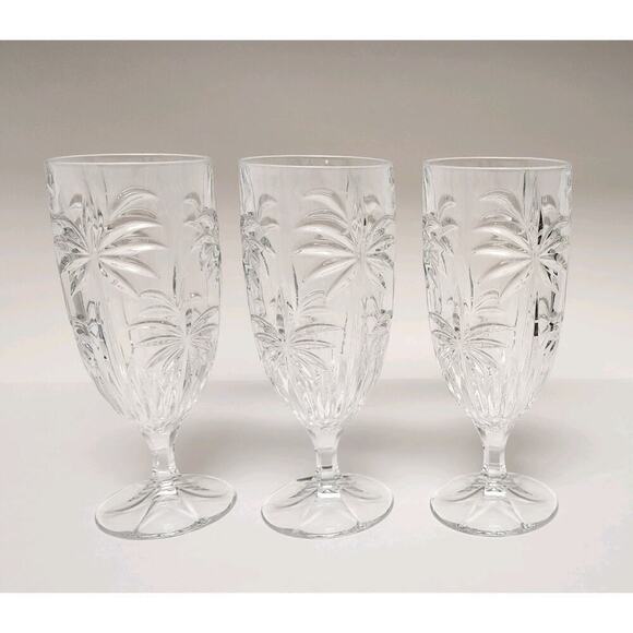 Godinger Shannon Set Of 3 Dublin 14 oz Crystal Footed Water/ Iced Tea Goblets - Picture 2 of 6
